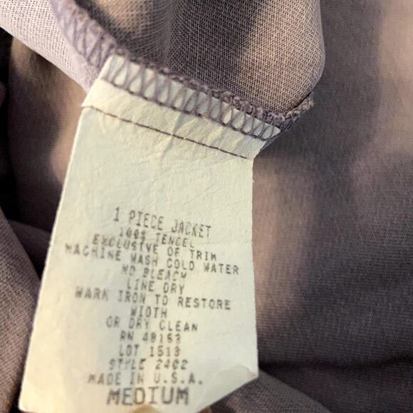 Earth Song Button Down Shirt 100% Tencel Embroidered Hem Collared Medium - Picture 3 of 5